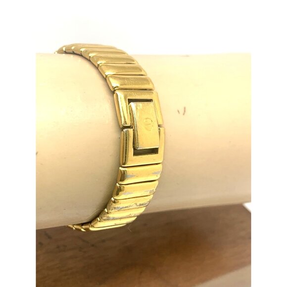 Elgin Women's Watch Vintage Half Moon Diamond Quartz Black Dial Gold Steel - Picture 9 of 14